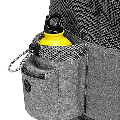 Wheeled Pet Carrier Backpack Pet Stroller, Travel Carrier, Car Seat for Small Dogs Cats Puppies, Comfort Cat Backpack Removable Rolling Wheels – Mesh Ventilation Windows (Grey) - color: Standard Grey