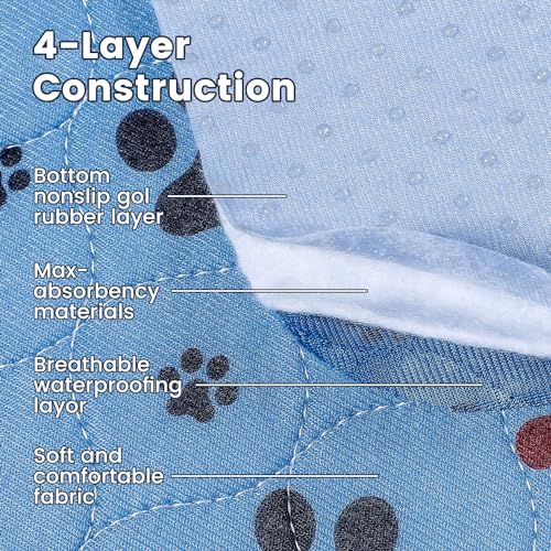 Washable Pee Pads for Dogs,2 Pack Extra Large 36"x54" Super Absorbent Reusable Puppy Pads,Non-Slip 100% Waterproof Dog Pee Pads,Pet Training Pads for Couch, Crate,Potty Training,Floor - size: 36X54 Inch（Pack of 2）
