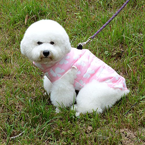 New Various Pet Cat Dog Soft Padded Vest Harness Small Dog Clothes Pink Bow XS, Model: BFL049-Pink-XS - color: Pink Bow, size: XS(chest 11.0" back 9.0")