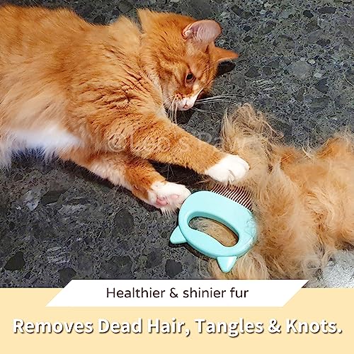 Leo's Paw The Original Pet Hair Removal Massaging Shell Comb Soft Deshedding Brush Grooming and Shedding Matted Fur Remover Dematting tool for Long and Short Hair Cat Dog Puppy Bunny (Mint) - color: Mint