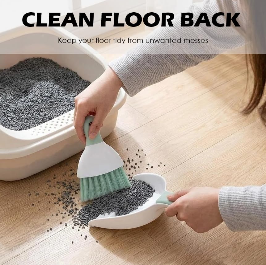 5-in-1 Heavy-Duty Full Metal Cat Litter Scoop with Holder, Cats Litter Scooper Includes Litter Bags, Handy Small Broom&Dustpan Set, Quick Sift, Easy to Clean | Cats Litter Scooper Includes Litter Bags, Handy Small Broom&Dustpan Set