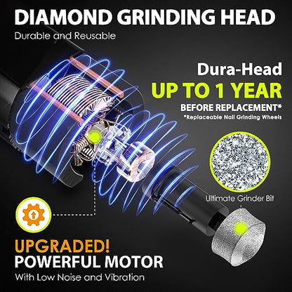 IREDOON Dog Nail Grinder Upgraded - Professional 3-Speed Super Quiet and Low Vibration Electric Pet Nail Grinder with 4 LED Lights - Painless Paws Grooming & Smoothing for Small to Large Dogs (Black) - color: Black