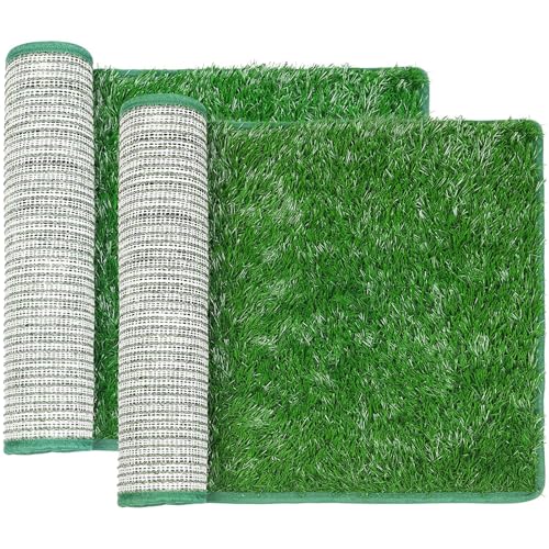 LOOBANI Dog Grass Pee Pads, Artificial Dog Grass Pads for Potty Tray, Fake Grass for Dogs to Pee On, Outdoor Indoor Pee Grass for Dog Potty (18.1*28.1 inch) - size: 18.1*28.1 inch