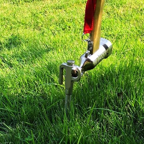 Luxshiny Outdoor Tent Stake and Puppy Tie Out Stake, Heavy Duty Metal Camping Ground Nail for Dog Tie-Down, Portable Pet Camping Anchor for Outdoor Use