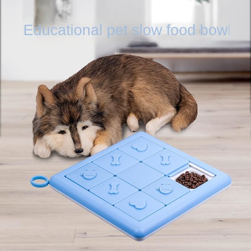 Buyter Dog Puzzle Toys Puppy Food Puzzle Slow Feeder Bow,Interactive Training Treats Dispenser,Aid Pets Digestion and Boredom Relieve (Blue) - color: Blue