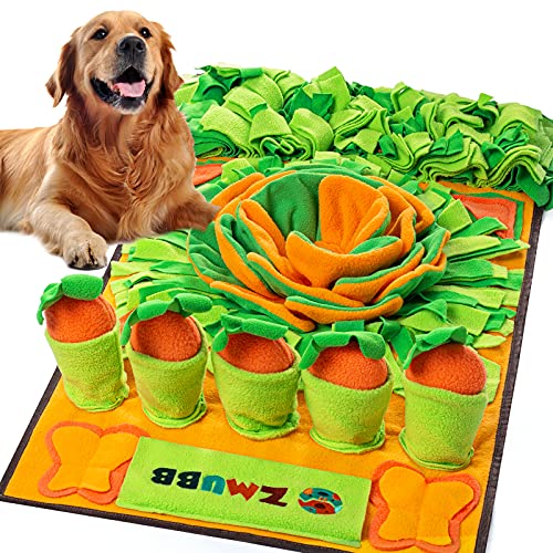 Pet Snuffle Mat for Dogs Sniff Mat Nosework Feeding Mat Slow Feeder Interactive Dog Puzzle Toys for Training and Stress Relief Encourages Natural Foraging Skills (31''x19'') - size: 31''x19''