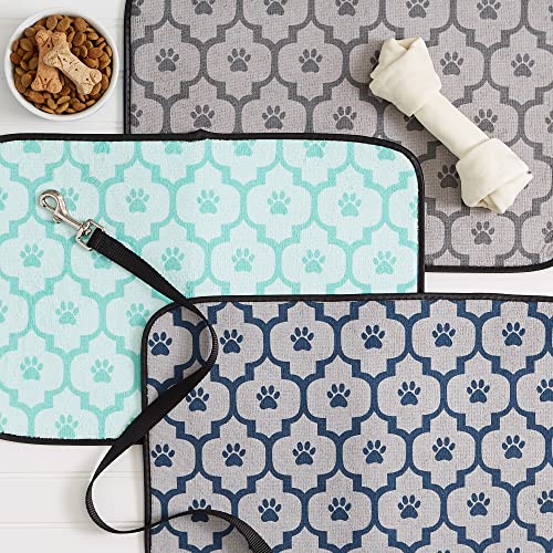 Bone Dry Machine Washable, Ultra Absorbent Pet Mat, Large, 14 x 24, Gray Lattice - color: Gray Lattice, size: 14"L x 24"W