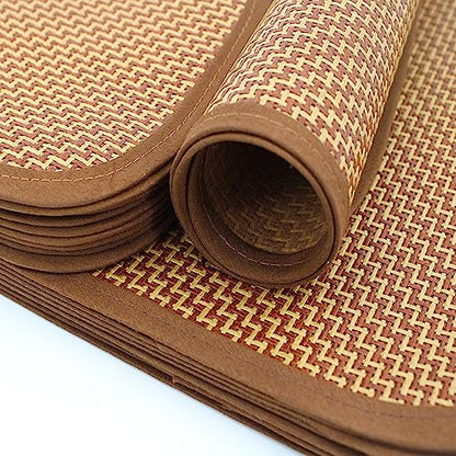 2 Pack Cat Cooling Mat Self Cool Pad Seats Summer Bamboo Rattan Woven Sleeping Rest Mats for Pets Puppy Dog Kitty Kennels Crates Guinea Pig Hamster Rabbit 35x50cm