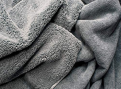 Wooflinen Microfiber Pet Bath Towel, 2-Pack, Ultra-Absorbent, Double Density, Machine Washable for Dogs and Cats