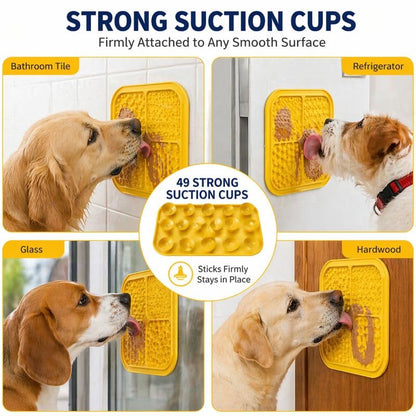 Dog Lick Mat with Suction Cups, Silicone Slow Feeder for Dogs & Cats, Anxiety Relief Lick Pad, Peanut Butter Mat for Bathing, Grooming, Nail Trimming & Training(1Pack Blue) - color: Blue