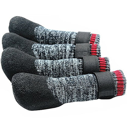 Mihachi Dog Socks Rubber Sole Paw Protectors with Straps Traction Control Anti-Slip Waterproof Boots Winter Paw Protectors - size: Small