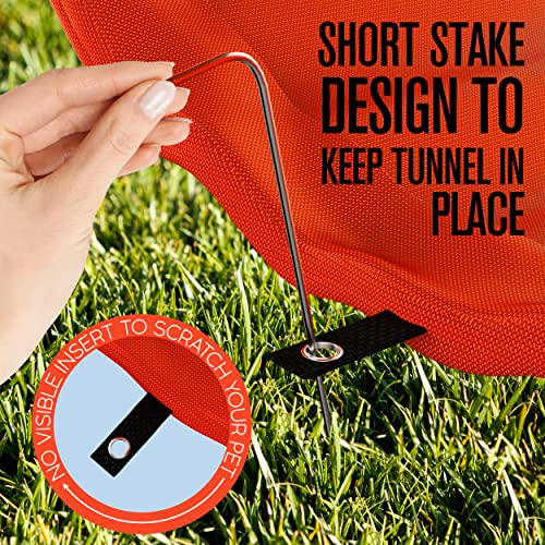 Houseables Dog Agility Tunnel, Dog Tunnel, Agility Equipment, 18 Feet, Puppy Obstacle Course, Crawling, Pet Playground, Small, Medium, Large, Indoor/Outdoor, Play, Pop Up Set, Exercise Tube, Toy, Red - color: Red