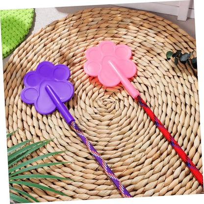 BESTonZON 2Pcs Cute Paw Shaped Pet Training Tool Dog Trainer Clicker Cat Training Stick Easy to Use Engaging Design for Behavior Improvement Multi Pet Compatibility
