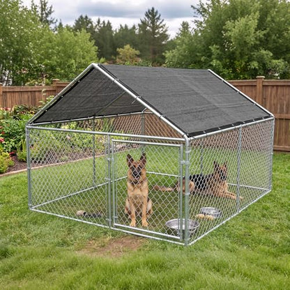 ColourTree 4' x 5' Black Dog Kennel Shade Cover, 90% UV Block Shade Cloth, Mesh Tarp with Grommets for Dog Playpen, Dog Pen, Dog Run, Dog Crate, Fence Privacy Screen (We Make Custom Size) - color: Black, size: 0 4' x 0 5'