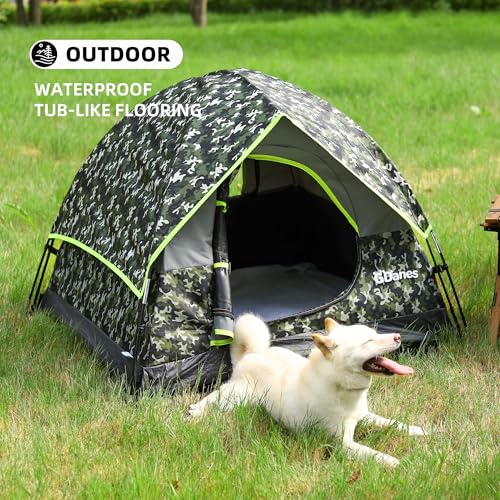 GDanes Camouflage Dog Tent House - Portable Indoor/Outdoor Dog Bed with Soft Pad for Large Dogs, 42 x 42 x 32 Inches - style: Camo