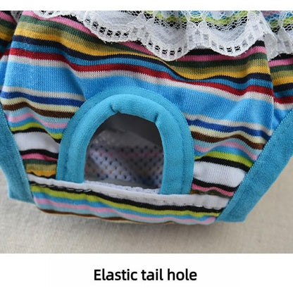 HEEPDD Female Dog Diapers Washable Reusable Adjustable Suspender for Heat Cycle Mess Prevention 50+ Washes Lasts 3 Months Teddy Small Medium Large Sizes for Indoor Accidents During Estrus - size: S/10