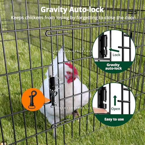 PawGiant Chicken Coop, Chicken Run Pen for Yard with Cover Outdoor Metal Portable Chicken Tractor Cage Enclosure Crate Outside for Small Animals Duck Rabbit Hen 21ft x 3.5ft - size: 260.0"L x 40.0"W x 40.0"H