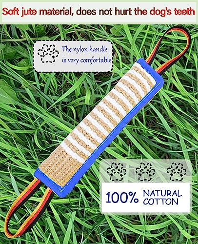Clysoru Dog Tug Toy Tough Jute Bite Pillow Lasting Training Equipment Puppy to Large Dogs Interactive for Large and Small - color: Fiag Blue
