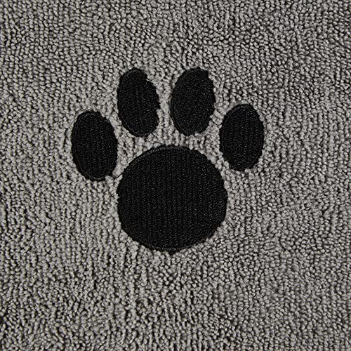 Bone Dry Pet Grooming, Embroidered Microfiber Towel Drying Collection, 15x30, Gray - color: Gray, size: 15x30"