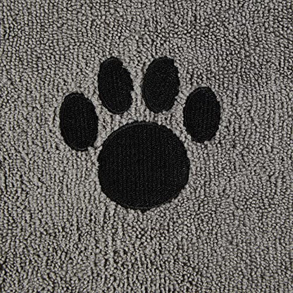 Bone Dry Pet Grooming, Embroidered Microfiber Towel Drying Collection, 15x30, Gray - color: Gray, size: 15x30"