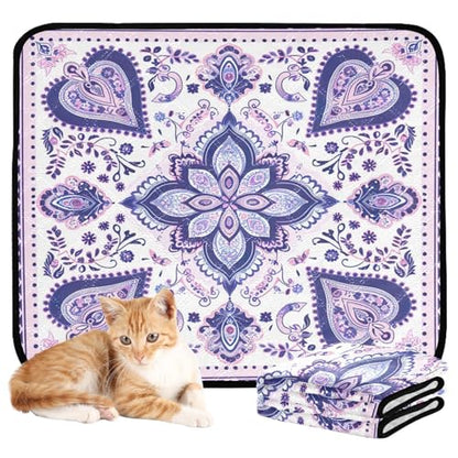 Qilmy Mandala Pet Mat, Waterproof Reusable Dog Training Pad Anti-Slip Pet Creat Pad for Small Medium Large Dogs and Cats - size: Smallx3