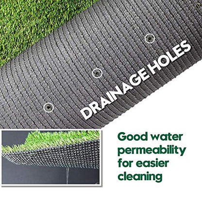 Artificial Grass Turf 3FTX20FT,1,38inch 4 Tone Realistic Synthetic Thick Fake Faux Grass Rug Astroturf Carpet Landscape for Dogs Indoor Outdoor Garden Lawn Mat, with Drainage Holes - size: 3FTX20FT
