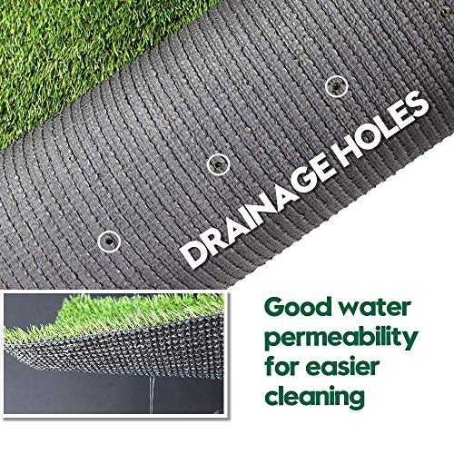 Artificial Grass Turf 3FTX18FT,1,38inch 4 Tone Realistic Synthetic Thick Fake Faux Grass Rug Astroturf Carpet Landscape for Dogs Indoor Outdoor Garden Lawn Mat, with Drainage Holes - size: 3FTX18FT