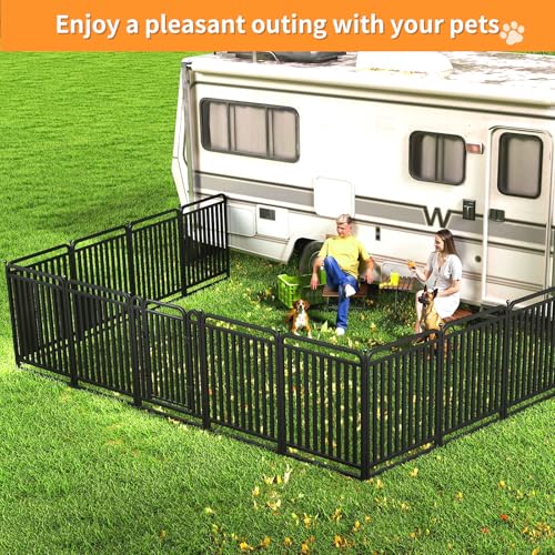 Thickened Metal Tube Dog Playpen Outdoor, Low Threshold Dog Pen, Heavy Duty 40" H 8 Panels for Pet Playpens Indoor, Portable Pet Fence for Yard RV Camping - style: 40" height