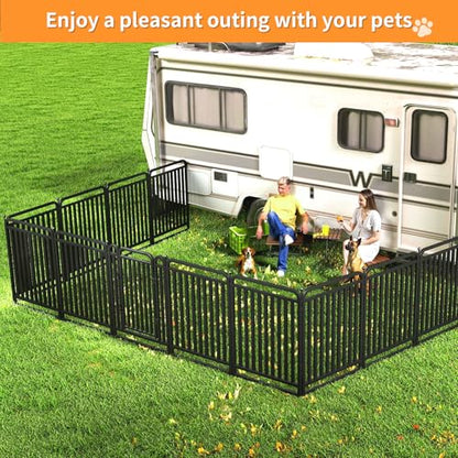 Thickened Metal Tube Dog Playpen Outdoor, Low Threshold Dog Pen, Heavy Duty 40" H 8 Panels for Pet Playpens Indoor, Portable Pet Fence for Yard RV Camping - style: 40" height