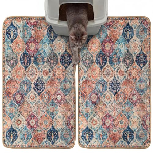 Hompet Reusable Pee Pads for Dogs, Non-Slip Washable Potty Pads for Floor 18x28 Inch Cream 2Pack - color: Cream Moroccan Trellis, size: 18x28 Inch (Pack of 2)