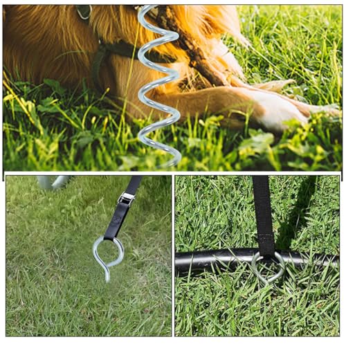 GLEAVI Dog Tie Out Stake Heavy Duty Spiral Ground Anchor Metal Stake for Large Dogs Outdoor Yard Pet Tether with Handle Sturdy Portable
