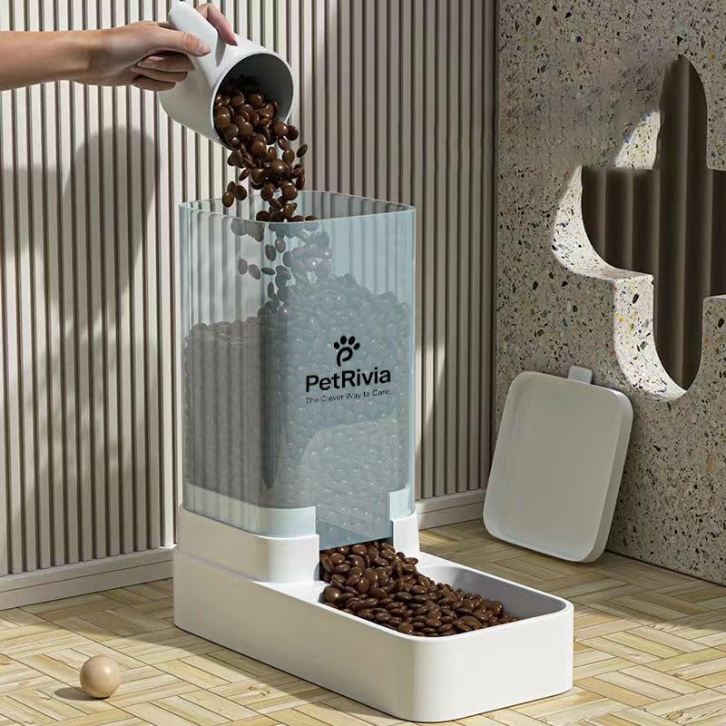 Automatic Pet Feeders Automatic Dog Food and Water Dispenser Water Dispenser for Dogs Gravity Water Dispenser Cat Feeders Automatic Cat Food Dog Water and Food Dispenser Gravity Pet Water Dispenser - size: 2.1kg Food * 3.8L Water