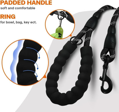 4/6 FT Dog Leash with Comfortable Padded Handle and Highly Reflective Threads for Small Medium and Large Dogs 4/6FT-1/2'' (47.25, Inches)