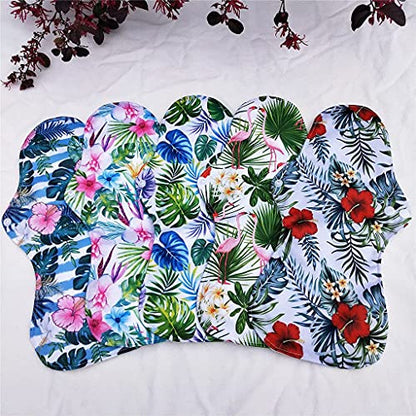 6pcs Resuable Incontinence Pads Resuable Waterproof Resuable Menstrual Pad Sets Including 5Pcs Heavy Flow Menstrual Pads Mama Cloth Sanitary Napkins + 1Pc Mini Wet Bag - color: 6 Pieces Set 3, size: Heavy Flow Bamboo Charcoal