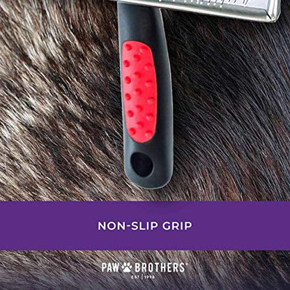 Ryan's Pet Supplies Paw Brothers Soft Flat Slicker Brush for Dogs, Grooming Brush Small and Medium Dogs, Coated Tips, Gentle on Skin, Maximum Coverage, Medium - size: Small/Medium