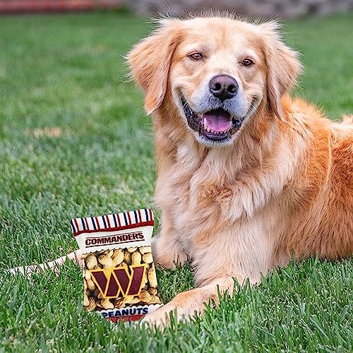 Pets First NFL Washington Commanders Crinkle FINE Plush Dog & CAT Squeak Toy - Cute Stadium Peanuts Snack Plush Toy for Dogs & Cats with Inner Squeaker & Beautiful Baseball Team Name/Logo (WAC-3346) - color: Washington Commanders, style: STADIUM PEANUTS S