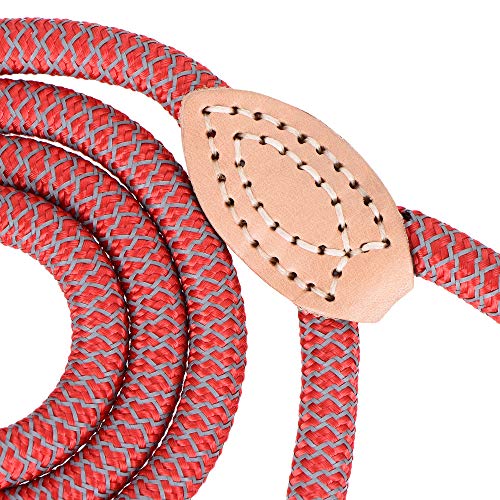 Mile High Life Dog Leash, Rope Leash with Genuine Leather Connection and Heavy Duty Metal Clasp, Great for Small Medium Large Dogs(Red,48 Inch) - color: Rope Handle-Red, size: 48 Inch-1/2"