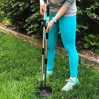 Bodhi Dog Pooper Scooper for Small to Large Dogs - Heavy Duty Metal Long Handle Tray & Rake Poop Scoop - Durable, Rust-Resistant, Great for Grass, Streets, Gravel & Outdoor Cleanups - size: Large