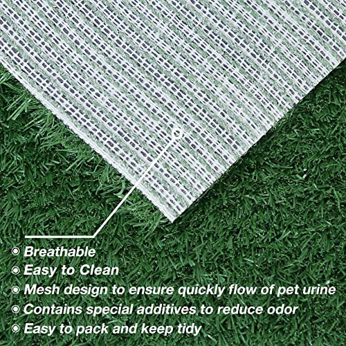 GLOBREEN Puppy Artificial Grass Pee Pad for Dogs Potty Training - 18 x 14 Inches Replacement Pet Fake Grass Mat 2 Pack, Reusable & High Drainage & Anti Odors - size: 18"x14"