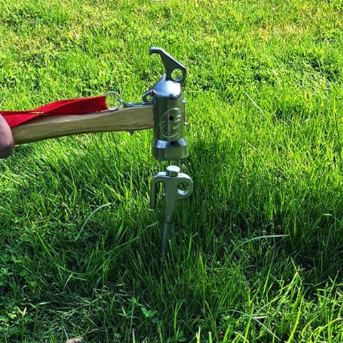 Luxshiny Outdoor Tent Stake and Puppy Tie Out Stake, Heavy Duty Metal Camping Ground Nail for Dog Tie-Down, Portable Pet Camping Anchor for Outdoor Use