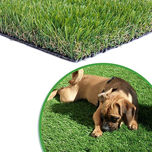 Artificial Grass Turf 3FTX8FT,1,38inch 4 Tone Realistic Synthetic Thick Fake Faux Grass Rug Astroturf Carpet Landscape for Dogs Indoor Outdoor Garden Lawn Mat, with Drainage Holes - size: 3FTX8FT