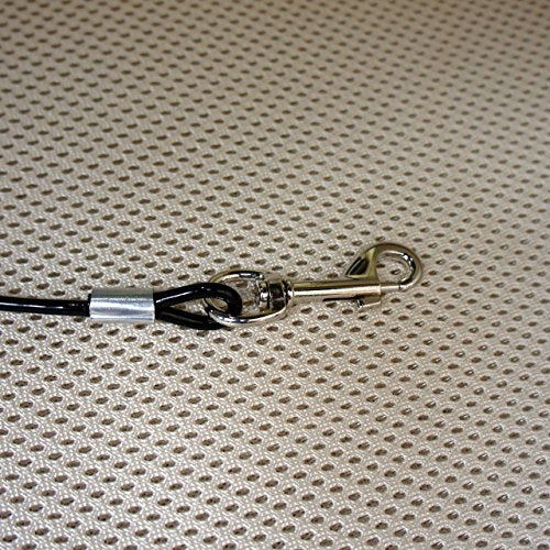 Mogoko Pet Dog Car Seat Belt Restraint, Coated Stainless Steel Chew Proof Dog Vehicle Safety Tether Cable, Double Clip No-Chew Pet Car Leash Lead-31 Inch - color: Black, size: 31 inches