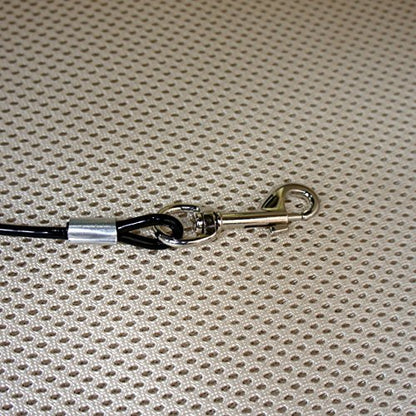 Mogoko Pet Dog Car Seat Belt Restraint, Coated Stainless Steel Chew Proof Dog Vehicle Safety Tether Cable, Double Clip No-Chew Pet Car Leash Lead-31 Inch - color: Black, size: 31 inches