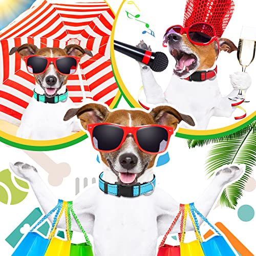 Sanwuta 12 Pcs Reflective Puppy Dog Collars Bulk for Litter Nylon Whelping Adjustable Collars Safety Dogs with Locking Buckle Soft Padded Breathable Puppy Collar for Cats Pets(Small) - size: Small