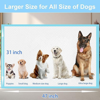 XXXXL Puppy Pee Pads 31"x47" 100 Count, Extra Large for Dogs, Leak-Proof & Super Absorbent, Thicken Disposable Potty Training Pads for Cats Rabbits - size: 31"x47" 100 Count