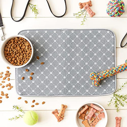 Bone Dry Machine Washable, Ultra Absorbent Pet Mat, 12x18, Gray Trellis Print - color: Gray Trellis Print, size: 12"L x 18"W