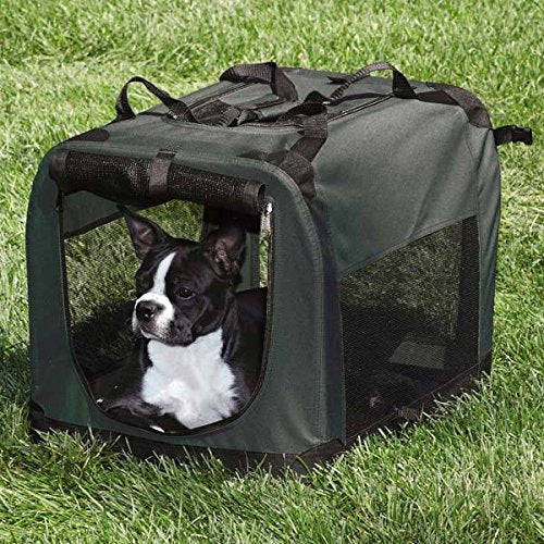 Guardian Gear Soft Sided Charcoal Collapsible Crates for Dogs Mesh Window Panels(X-Large 48"x31"x31") - color: grey