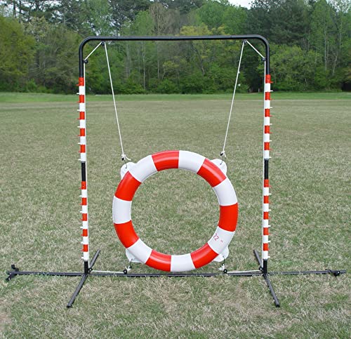 Agility Tire Jump - Double Walled Inflatale Tires with a Metal Frame Setup for Competition and Training - color: Blue-Yellow