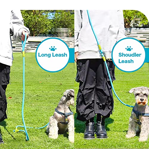 Hands Free Dog Leash Waist & Crossbody Rope with Slip Lead Durable for 2 Dogs Nylon Reflective Heavy Duty Hiking Running Leash for Medium Large Dogs(Rainbow, 13Ft) - color: Rainbow