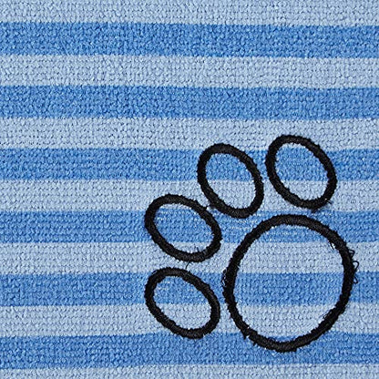 Bone Dry Machine Washable, Ultra Absorbent Pet Mat, 12x18, Blue Stripe - color: Blue Stripe, size: 12"L x 18"W
